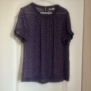Loft Purple Polka Dot Blouse